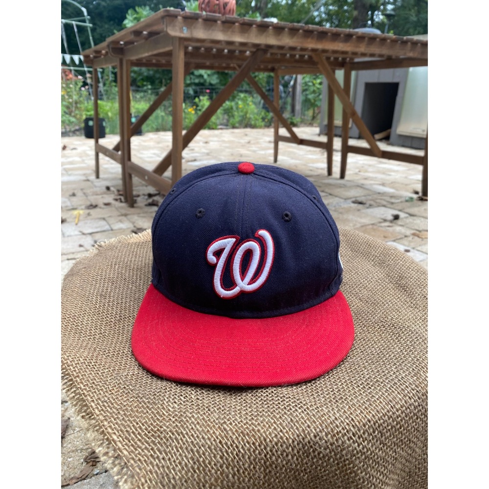 Blue New Era Washington Nationals 59FIFTY Fitted Hat 7 1/4 Unisex